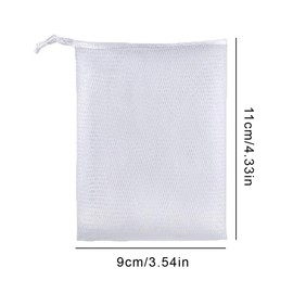 Tadipri Pack of 20 Soap Bags, Nylon Soap Bags with Drawstring, Soap Mesh Bag for Bathing, Facial Cleansing Tool, Body Exfoliation, Bathroom Cleaning Accessories (White)