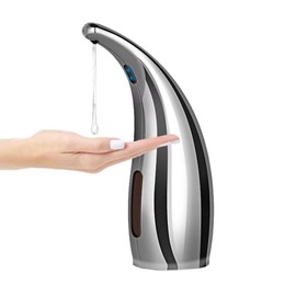 Soap Dispenser,Touchless Bath Kitchen Countertop Automatic Soap Dispenser with Infrared Motion Sensor,IPX6 Waterproof.Perfect for Bathroom and Kitchen.