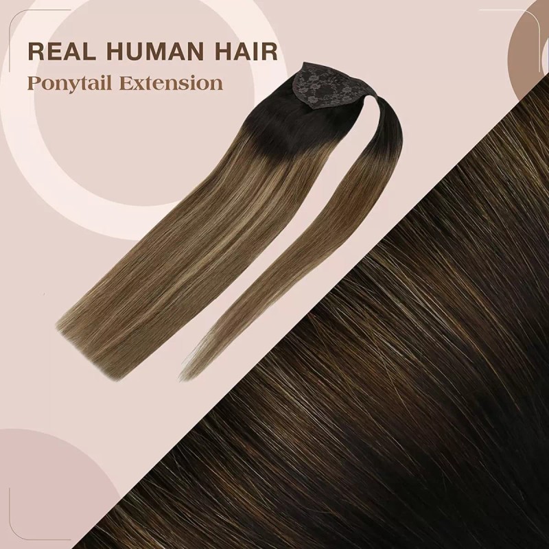 Ve Sunny Extensiones Cabello Natural Negro Ombre Marrón Osc 14in