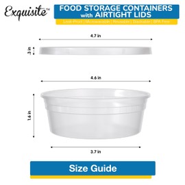 Disposable 8 oz Plastic Containers With Lids - 240 Of Each Containers And Lids - Leak Resistant Containers For Food - Deli Containers - Clear Stackable Containers - Microwave And Freezer Safe