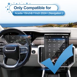 Coleya 2024 2025 2026 Acadia Screen Protector for GMC Acadia (15Inch Navi+11Inch Dash) (for Trims Elevation/AT4/Denali), 9H Tempered Glass 2026 2025 Acadia Accessories HD Transparent 15"&11"