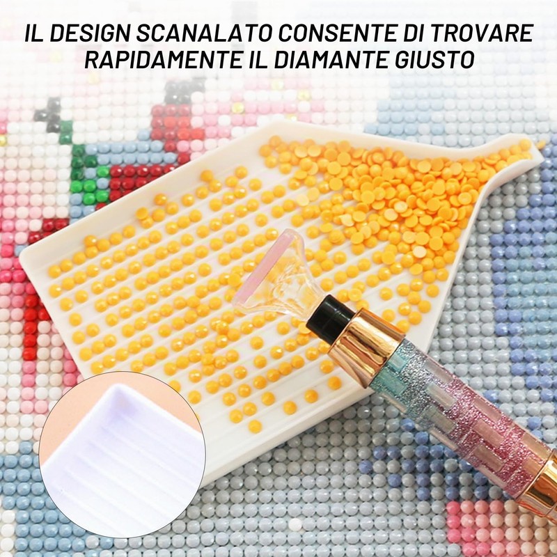 DAZZLUXE Vassoio di perle bianco, 5 pezzi, vassoio di perline,
