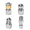 3 PCs Sewer Jetter Nozzle for Pressure Washer, Stainless Steel