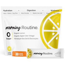 ROUTINE Morning Daily Hydration | Electrolyte Powder Packets with Apple Cider Vinegar, Lemon, and Sea Salt | Keto & Paleo-Friendly Electrolyte Drink Mix (30 Pack)