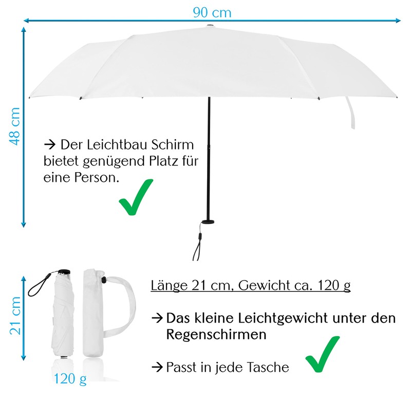Sternenfunke Mini Umbrella Small Lightweight 120 g Diameter 90 cm
