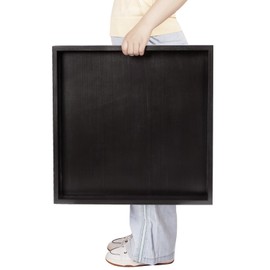 Ottoman Tray for Coffee Table Living Room Wood Serving Tray Large Wooden Square 20 Inches Black