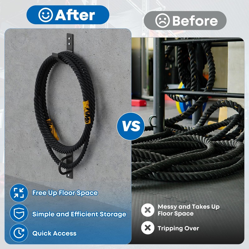 Battle Rope Wall Mount Kit - Set with 1 Battle