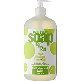 Everyone for Every Body 3-in-1 Soap for Every Kid for Safe, Gentle and Natural Shampoo, Body Wash, or Bubble Bath, Tropical Coconut Twist, 6 Count