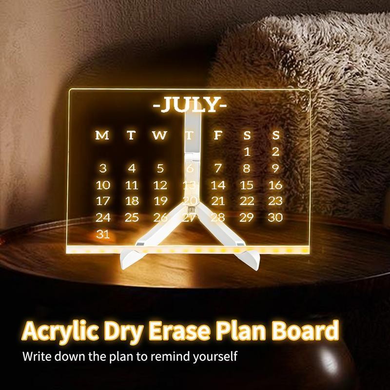 【Christmas Gift】Light Up Acrylic Message Board, Erasable Drawing Board Light
