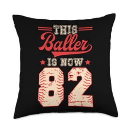 This Baller Is Now 82 Baseball Knuckleballer Home Run Throw Pillow
