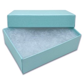 TheDisplayGuys - 100-Pack #32 Cotton Filled Cardboard Paper Jewelry Boxes Gift Case - Pearl Gray (3.3" x 2.3" x 1.0") - for Shipping or Storage