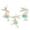 com-four® 6 x Decorative Hangers Rabbit - Wooden Easter Decoration
