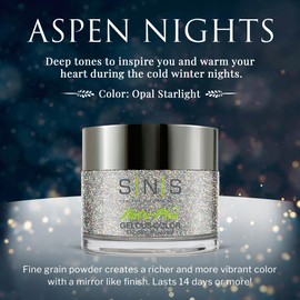 SNS Nail Dip Powder, Gelous Color Dipping Powder - Opal Starlight (Metallics/Silver) - Long-Lasting Acrylic Nail Color & Polish Lasts 14 Days - Low-Odor & No UV Lamp Required – 1 oz