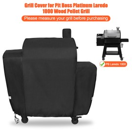 QuliMetal Grill Cover for Pit Boss Platinum Laredo 1000 Wood Pellet Grills, PB1000PL - 600D Heavy Duty Waterproof Fade Resistant Pit Boss Laredo 1000 Grill Cover with Elastic Drawstrings&Zipper Design