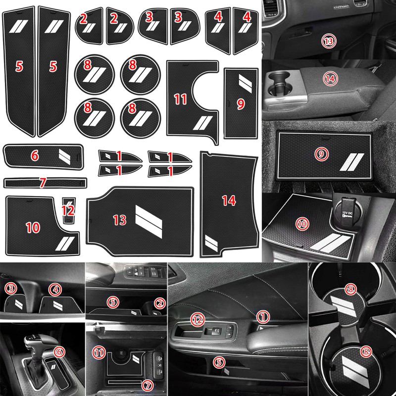 SENSHINE for Dodge Charger Accessories 2015-2022 2023 2024 Non-Slip Anti