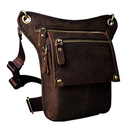 Bolsa de Cuero Bolso de Pierna para Hombres Bum Bum Bum Tactical Motorcycle Bike Rider Cycling Senderismo Sports Camping Pouch Pocket Pocket Daypack