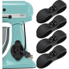 SisBroo - Organizador de cables para electrodomésticos, 4 unidades de organizadores de cables de cocina, soporte de cable para electrodomésticos, olla de presión, mezcladora, cafetera, freidora de aire