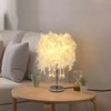 DYNAMI Creative Feather Table Lamps,White Feather Lamp Bedroom Table Lamps