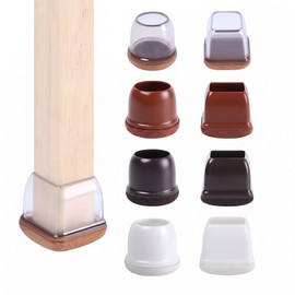 FLOOR GUARD 16PCS Clear Silicone Chair Leg Protectors with Felt Bottom – Floor Protectors for Round & Square Furniture Legs