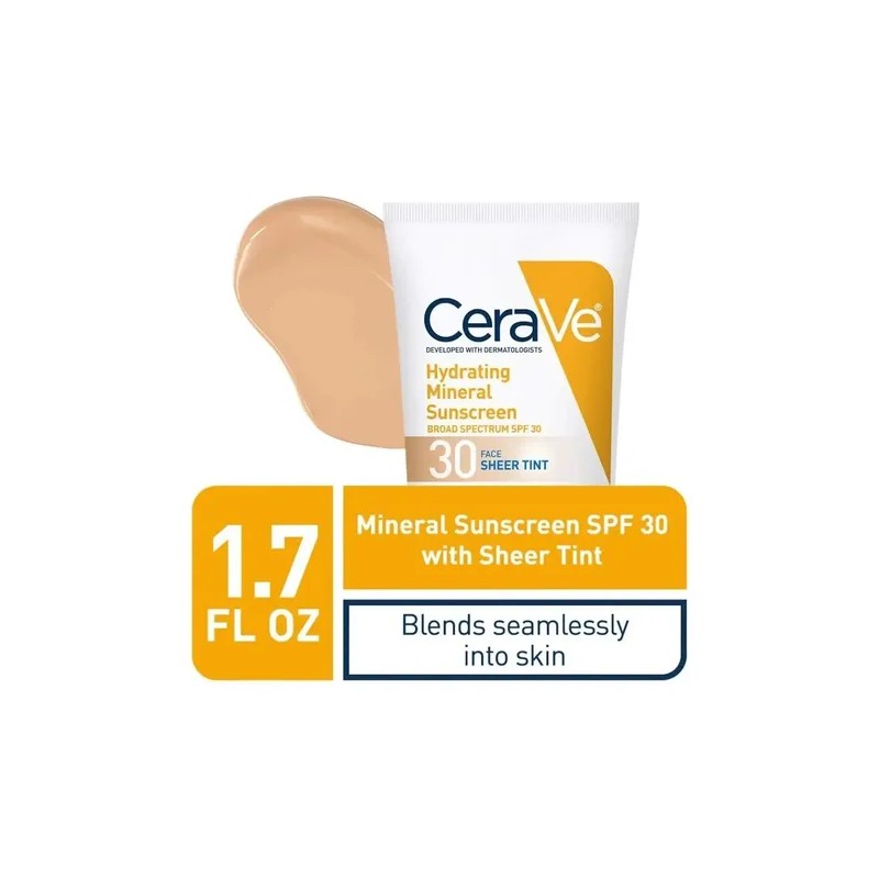 Cerave Hydrating Mineral Sunscreen Tinta Spf 30 50ml