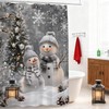 JONSEQIN Merry Christmas Snowman Shower Curtain, Grey, 70x70 inch