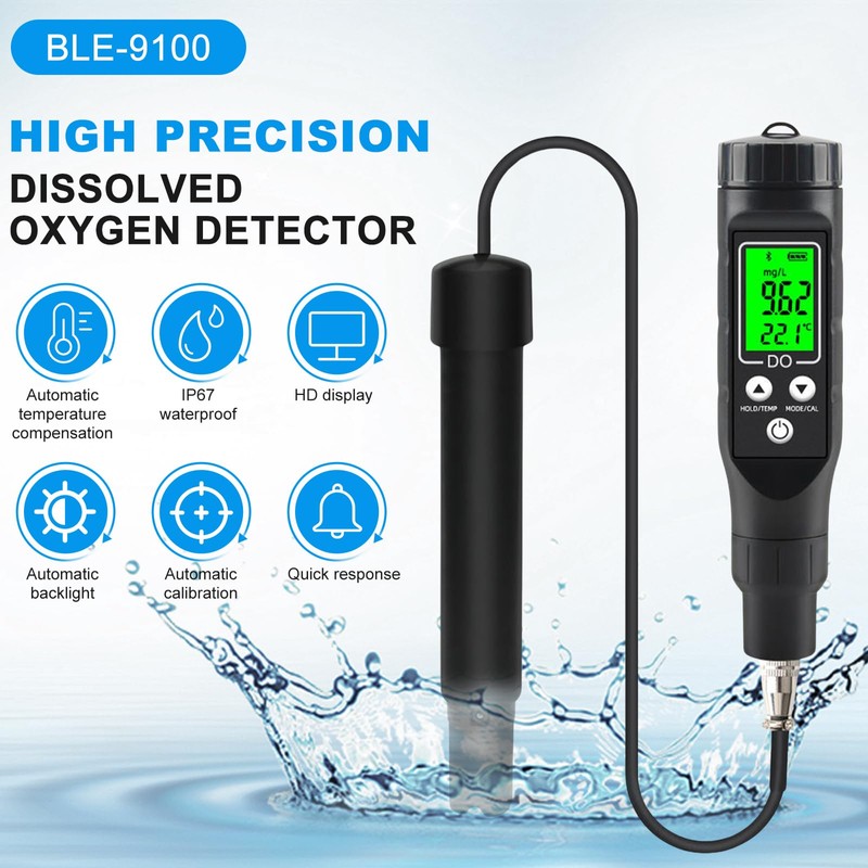 Oxygen Meter Water Bluetooth Oxygen Detector Water Detector for Dissolved