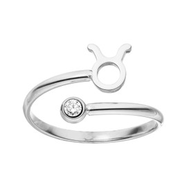 Purelei® Star Sign Ring, Waterproof Women's Ring Made of Durable Stainless Steel, Adjustable Rings from Size 50 to 60, Fashion Jewellery for Your Individual Look, Stainless Steel