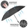 G4Free 62 Inch Windproof Inverted Umbrella with Reflective Stripe Large
