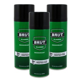 Brut Deodorant 10oz Aerosol Classic Scent (3 Pack)