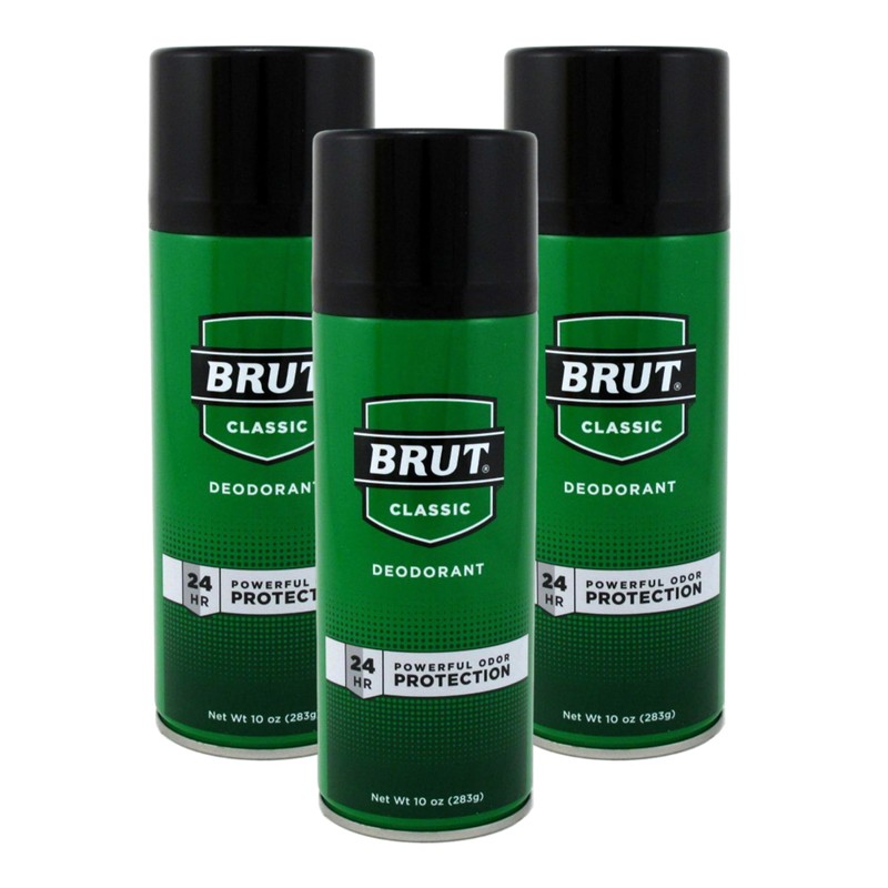 Brut Deodorant 10oz Aerosol Classic Scent (3 Pack)