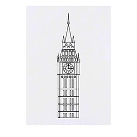 Azeeda 'Big Ben Glockenturm' Temporäres Tattoo - Hautfreundlicher & Ungiftiger Abziehbild · Wasserfest (TO00022339)