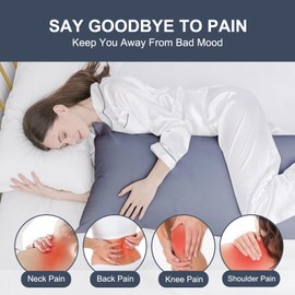 DOWNCOOL Large Body Pillow Insert- Breathable Full Body Pillow for Side Sleeper - Soft Long Bed Pillow for Adults - 20 x 54 inch (Grey)