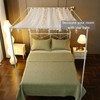 WANFASO Pleated White Sheer Canopy Bed Curtains for Top of