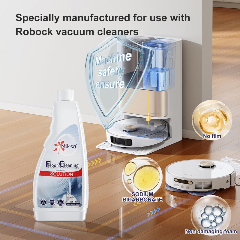 Nukisa Fresh Ocean Scent Floor Cleaning Solution Compatible With Roborock