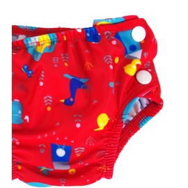 Popolini Swimming Nappy, Swimming Trunks, Birdy Red, L (8-15 kg))