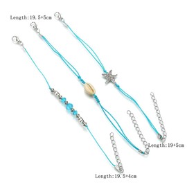 Zoestar Boho Starfish Anklet Foot Jewelry for Women Girls, Metal