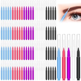 CANIPHA 100 Cepillos Micro para Cejas, Cepillo de Peine de Pestañas con Tapa, Cepillo Multifuncional para Laminación de Cejas, Carretes para Cejas, Cepillos Portátiles para Cejas, Herramienta de Exten