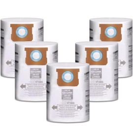 5 Pack Shop Vac Bags Gallon, Replacement Vacuum Filter Bags, Wet Dry Fine Dust Disposable Collection,Replace Part Type E H 90662,90672,VF2005,9066233 (10-14 Gallon)
