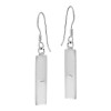 AeraVida Simplicity Dangle Bar Synthetic White MOP Sterling Silver Earrings