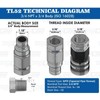 3/4" NPT Flat Face High Flow Quick Connect Hydraulic Coupler