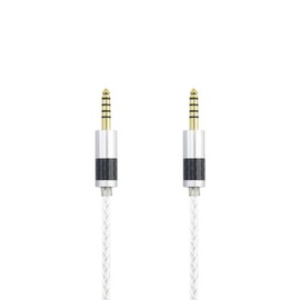 HansnBy 4.4mm Balanced 5 Pin Headphone Audio Adapter Cable Male to Male 8 Core OCC Cable Silver Plated Aux Cable 4.4mm to 4.4mm Male 1m