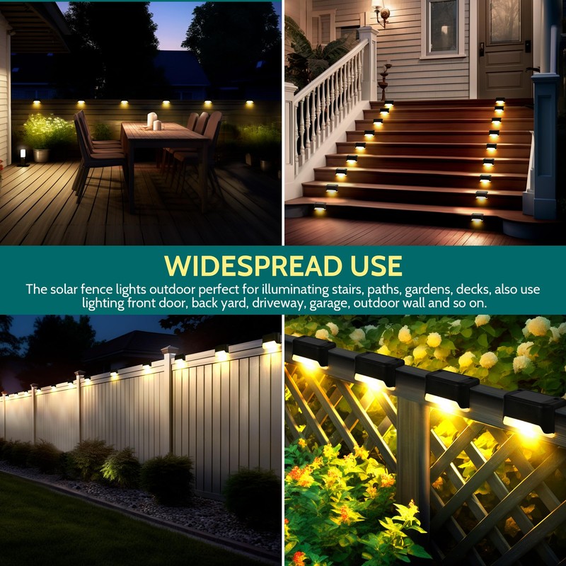Solpex Waterproof Solar Lights for Outdoor Deck, Fence, Stairs, Yard,