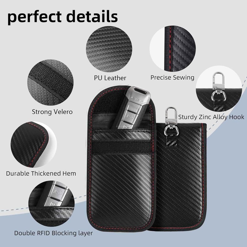 2 Pcs Faraday Case Vertical, Car Key Fob Protector, RFID