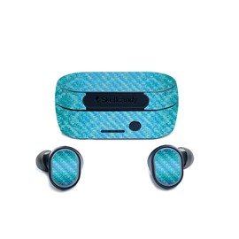 MightySkins Carbon Fiber Skin for Skullcandy Sesh True Wireless Earbuds - Blue Vintage | Protective, Durable Textured Carbon Fiber Finish | Easy to Apply, Remove, and Change Styles | Made in The USA