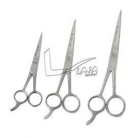 LAJA Imports 3 Pairs ICE Tempered Stainless Steel Styling Hair Cutting Scissors Barber Trimming Shears 4.5" 6.5" 7.5"