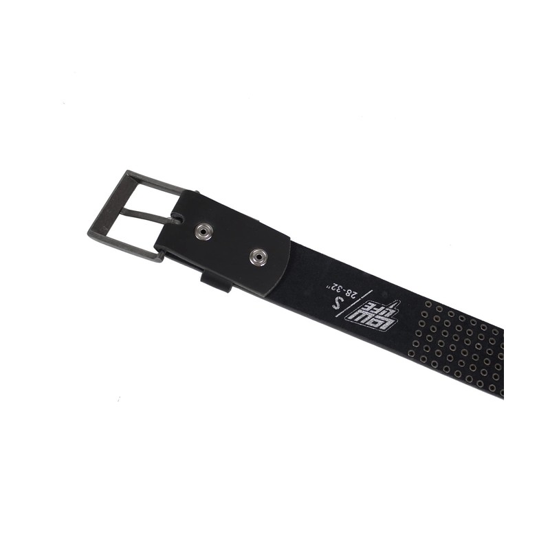 Lowlife Wallace Leather Belt in Black 3D Blue
