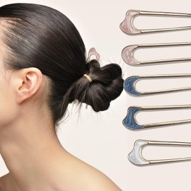 5 Pieces U-Shaped Hair Pins Metal Vintage Hair Sticks French Hair Pin Hairstyle Chignon, French Hair Pin Stick for Long Hair Elegant Chignon Pins Hair Styling Accessory for Women Girls