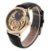 FORSINING Waterproof Automatic Mechanical Watch Men PU Strap WristwatchBlack Gold