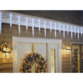 GE 19 Count Twinkling LED Ice Crystal Icicle Set 9 Feet Christmas Holiday Indoor/Outdoor Use (1)