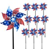 Hausse 10 Pack Reflective Pinwheels Patriotic Decorations, American Flag on